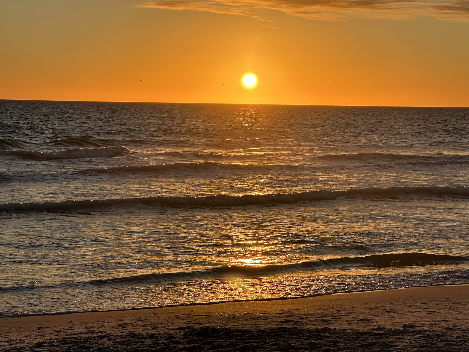 Vibrant orange sunset over the Gulf from Anna Maria Island